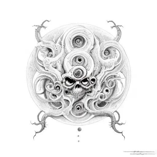 eldritch astral horror  tattoo design idea