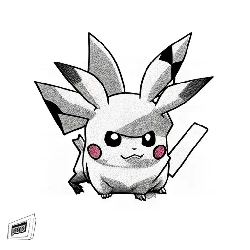 a pikachu which contains two sides cutest and Villain side. tattoo design idea