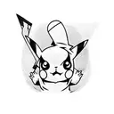 a pikachu which contains two sides cutest and Villain side. tattoo design idea