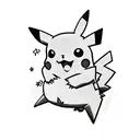a pikachu which contains two sides cutest and Villain side. tattoo design idea