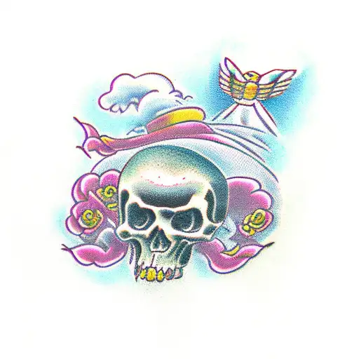 relax we all die tattoo design idea