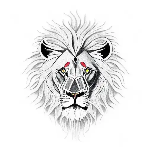 lion vs human tattoo design idea