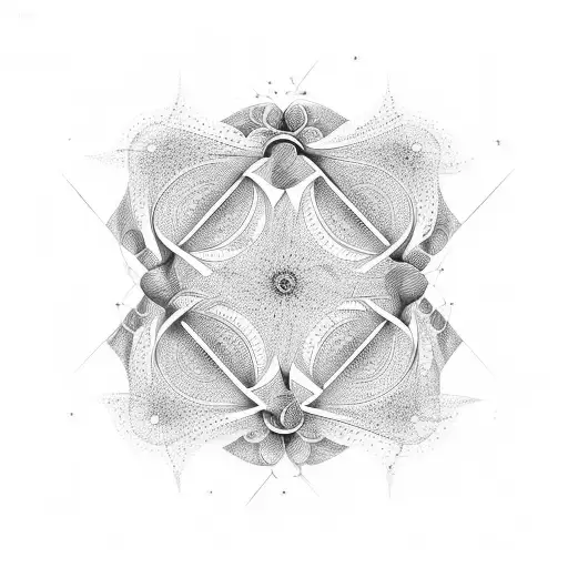 Fractal patterns intertwined with mathematical equations tattoo design idea