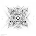 Mathematical formulas intertwining with galaxies tattoo design idea