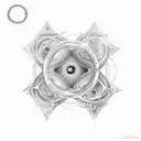 Mathematical formulas intertwining with galaxies tattoo design idea