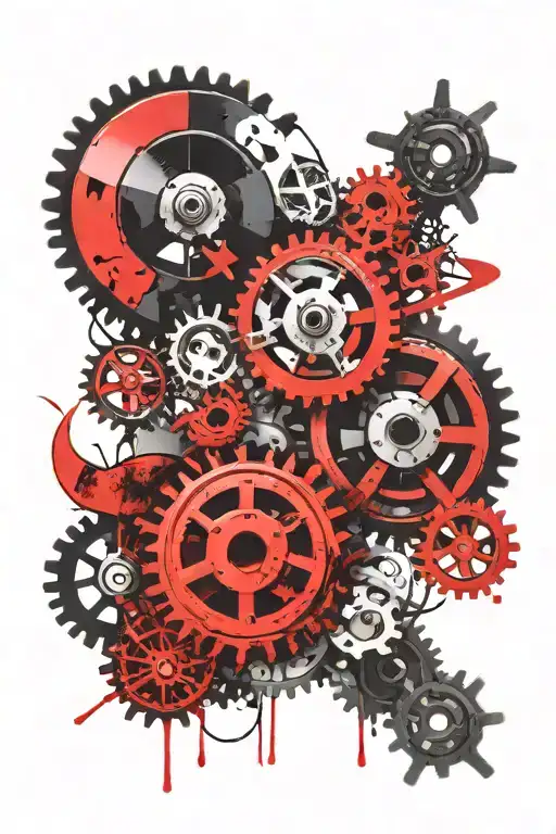 Mechanical gears and cog wheels. Military design inspired. Marine Corps. tattoo design idea