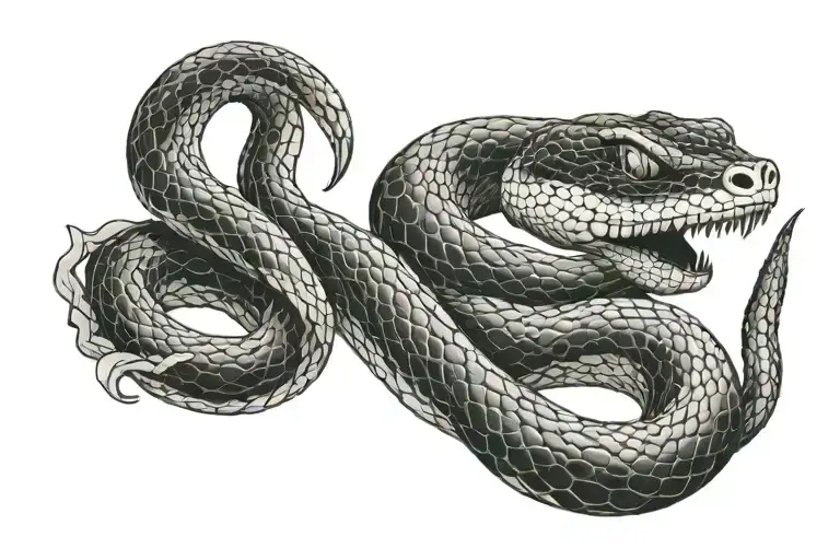 snake wrapped around collar bone  tattoo design idea