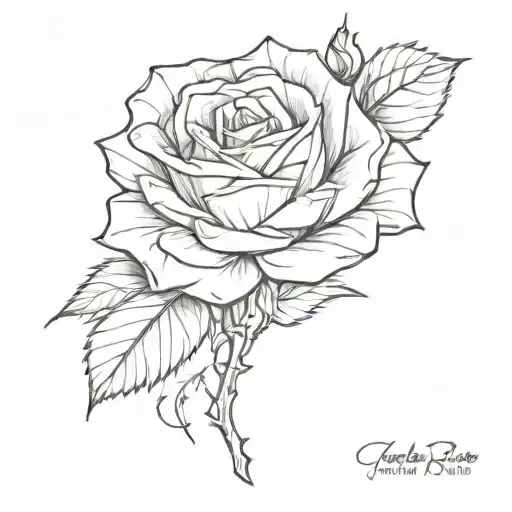 concrete rose tattoo design idea