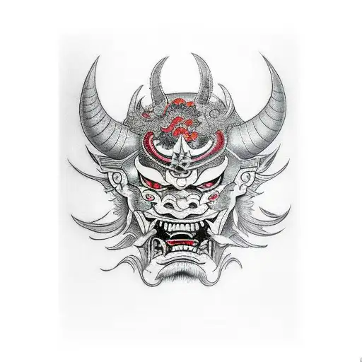 Hannya mask tattoo design idea