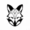 Fox mask loy poly matrix  tattoo design idea