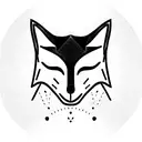 Fox mask loy poly matrix  tattoo design idea