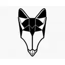 Fox mask loy poly matrix  tattoo design idea