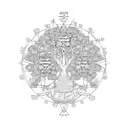 family tree of mother, father, grandmother, grandfather, daughter amd brother tattoo design idea