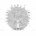 family tree of mother, father, grandmother, grandfather, daughter amd brother tattoo design idea
