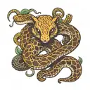 a snake wapping around bunny  tattoo design idea