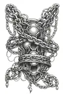 blackout with chains wrapped tattoo design idea
