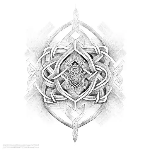 Intricate BDSM knotwork design tattoo design idea