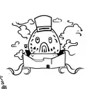 ghost with letter BOO tattoo design idea