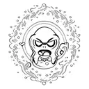 ghost with letter BOO tattoo design idea