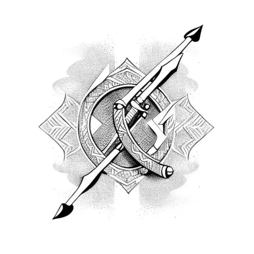 Bow and Arrow tattoo design idea