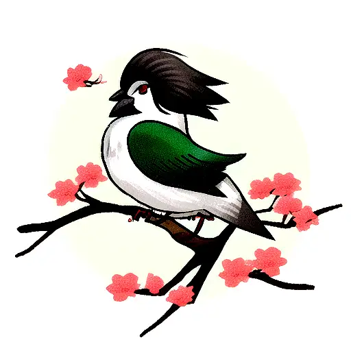 jian japanese bird tattoo design idea