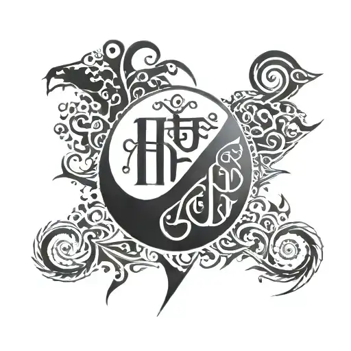 Combine elements of the Old Turkic Alphabet and Iskandinavian culture to create a unique tattoo design tattoo design idea