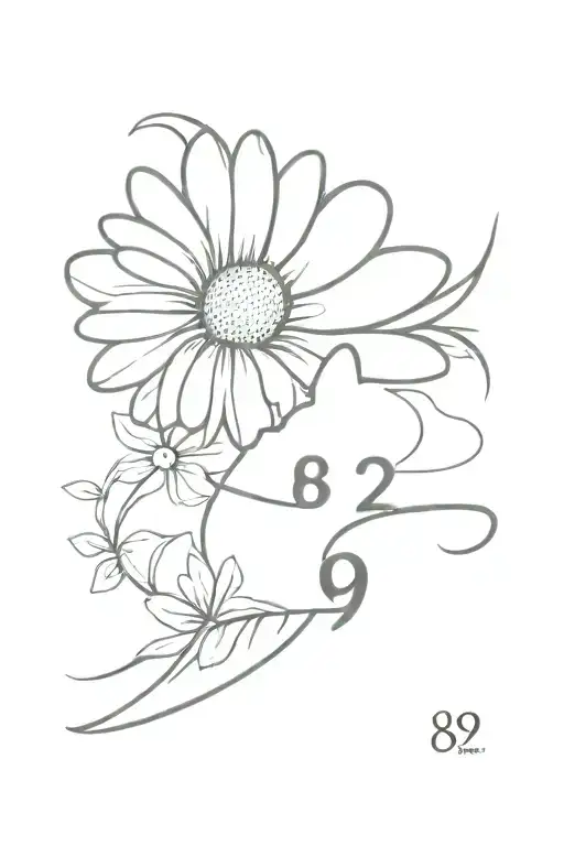 always and forever with number 82 and a daisy for a spine tattoo tattoo design idea