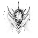 zeus holding lightning bolt tattoo design idea