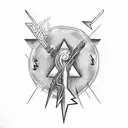 zeus holding lightning bolt tattoo design idea