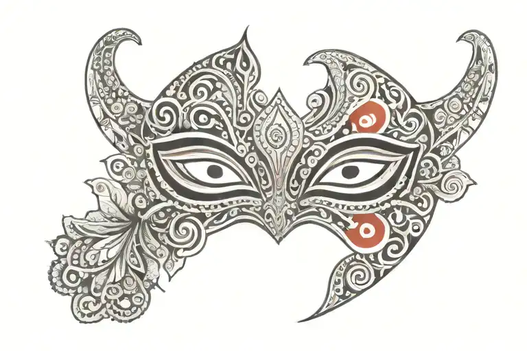gulikan theyyam face mask tattoo design idea