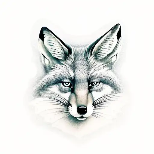 Allice in wonderland and the magic fox tattoo design idea