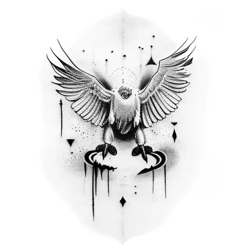 vulture eating rotten corpses tattoo design idea