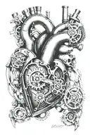 mechanical heart tattoo design idea