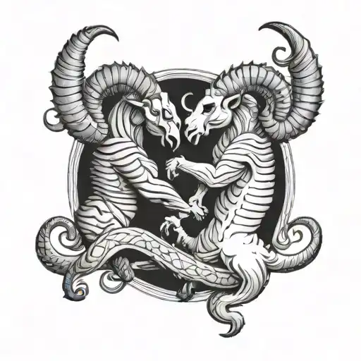 Aries and scorpio locked in battle tattoo design idea