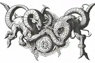 Aries and scorpio locked in battle tattoo design idea