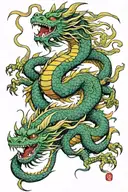 Dragon Shen Long's back tatoo color no blank spaces tattoo design idea