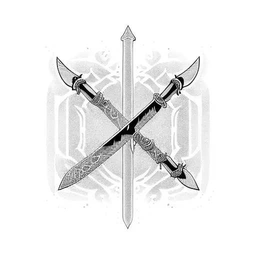 Sword cyber sigilism tattoo design idea