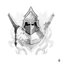 knight warrior  tattoo design idea