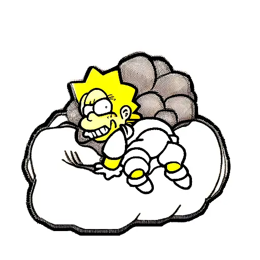 Bart simpsons being born from a lettuce tattoo design idea