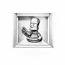 Bart simpsons being born from a lettuce tattoo design idea