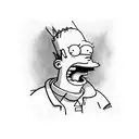 Bart simpsons being born from a lettuce tattoo design idea