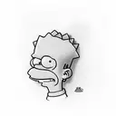 Bart simpsons being born from a lettuce tattoo design idea