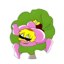 Bart simpsons being born from a lettuce tattoo design idea