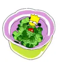 Bart simpsons being born from a lettuce tattoo design idea