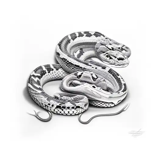 rattle snake wrapped around electric guitar tattoo design idea