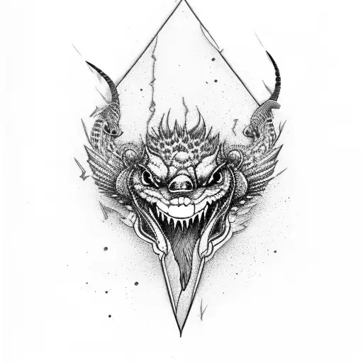 guitar with lightning design on it and rattlesnake wrapped around guitar tattoo design idea