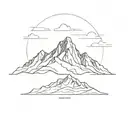 mount Ararat small and big mountains inside, really minimal like just draw the lines  tattoo design idea