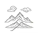 mount Ararat small and big mountains inside, really minimal like just draw the lines  tattoo design idea