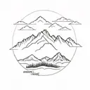 mount Ararat small and big mountains inside, really minimal like just draw the lines  tattoo design idea