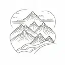 mount Ararat small and big mountains inside, really minimal like just draw the lines  tattoo design idea